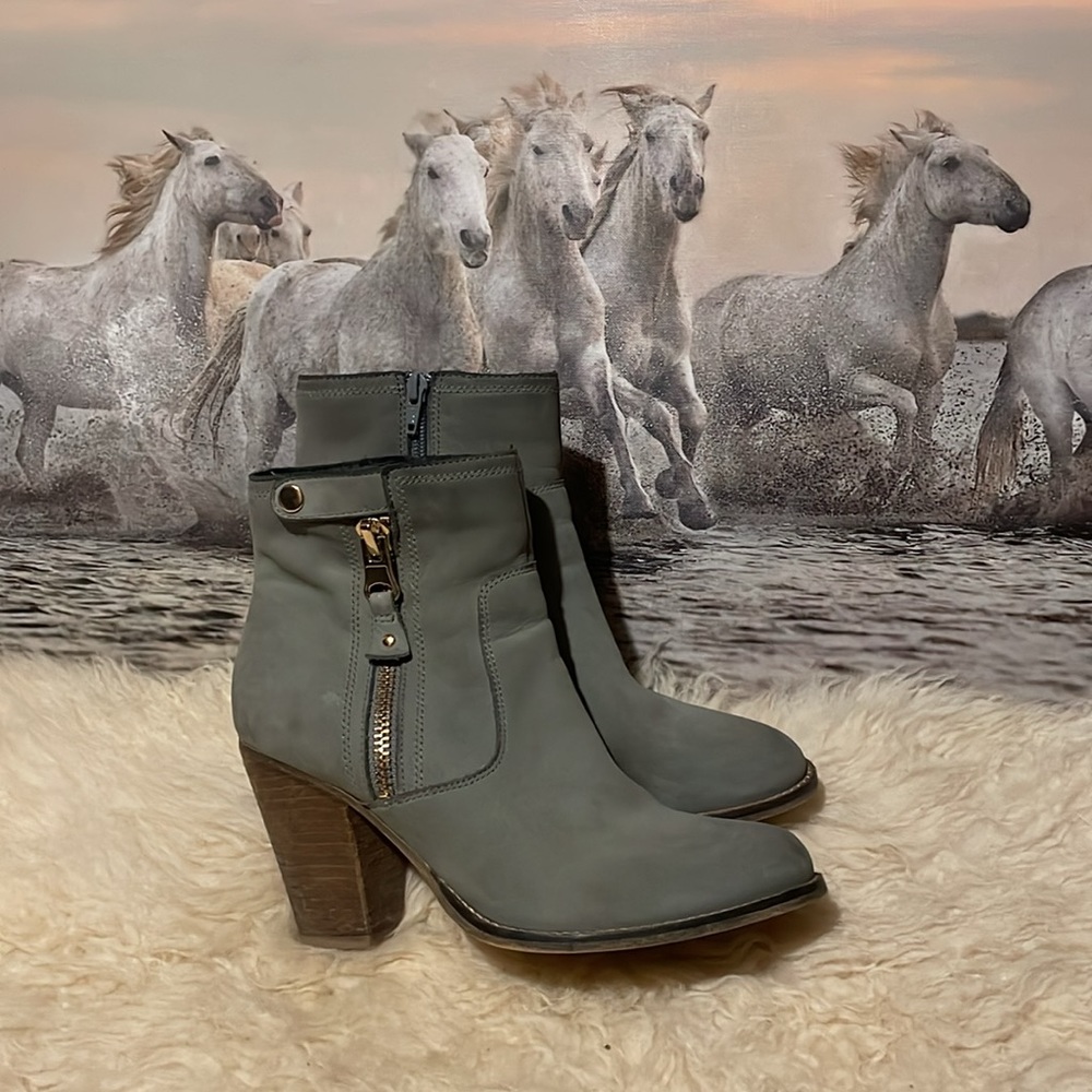 Aldo green leather boots